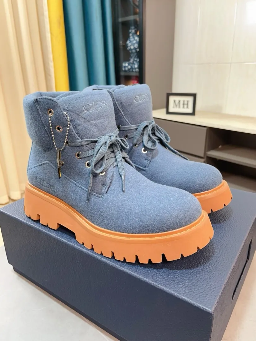 Men's shoes 💰580🌹🌹[Dior] Dior's new high-top imported nubuck leather ➕ cowhide lining, designed by European and American masters, perfect shape to create counter quality, solid color raw and wear-resistant outsole, original quality, unique and beautiful design, super versatile and very comfortable. High-end without losing taste, fashionable, cold-proof and warm! Absolute focus 39-44 size 38 45 customized